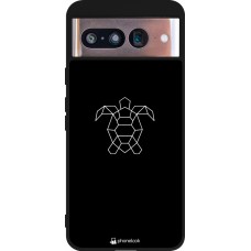 Google Pixel 8 Case Hülle - Silikon schwarz Turtles lines on black