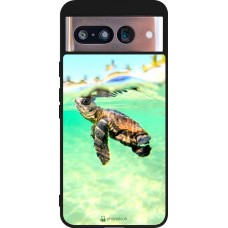 Google Pixel 8 Case Hülle - Silikon schwarz Turtle Underwater