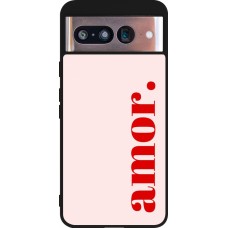 Google Pixel 8 Case Hülle - Silikon schwarz Valentine 2024 amor