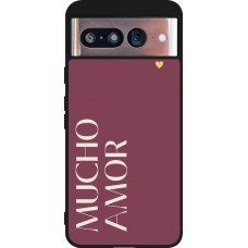 Google Pixel 8 Case Hülle - Silikon schwarz Valentine 2024 mucho amor rosado