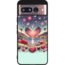 Google Pixel 8 Case Hülle - Silikon schwarz Valentin 2025 Schick
