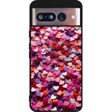 Google Pixel 8 Case Hülle - Silikon schwarz Valentin 2025 Konfetti