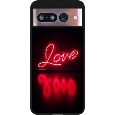 Google Pixel 8 Case Hülle - Silikon schwarz Valentine 2025 Neon Liebe