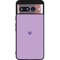 Google Pixel 8 Case Hülle - Silikon schwarz Valentine 2023 purpule single heart