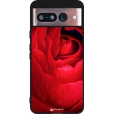 Google Pixel 8 Case Hülle - Silikon schwarz Valentine 2022 Rose