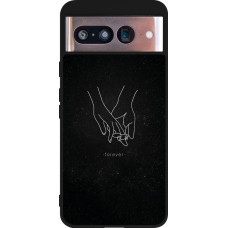 Google Pixel 8 Case Hülle - Silikon schwarz Valentine 2023 hands forever