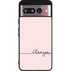 Google Pixel 8 Case Hülle - Silikon schwarz Valentine 2023 i love you writing