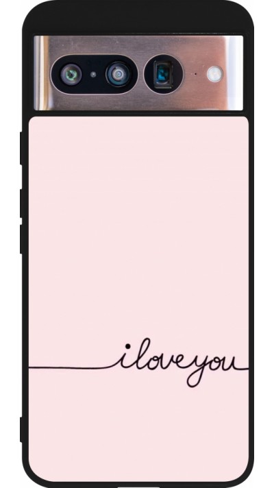 Google Pixel 8 Case Hülle - Silikon schwarz Valentine 2023 i love you writing