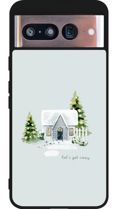 Google Pixel 8 Case Hülle - Silikon schwarz Winter 25 Cosy House