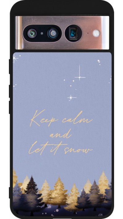 Google Pixel 8 Case Hülle - Silikon schwarz Winter 25 Winter illustration of trees