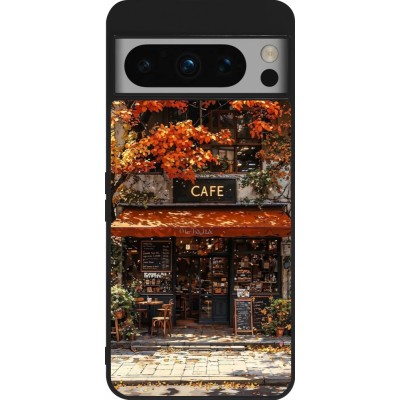 Google Pixel 8 Pro Case Hülle - Silikon schwarz Autumn 25 Coffee shop