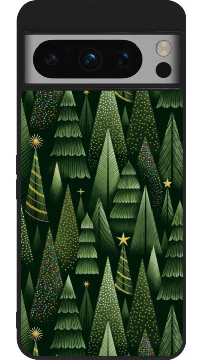 Google Pixel 8 Pro Case Hülle - Silikon schwarz Christmas 25 Pattern Xmas Tree