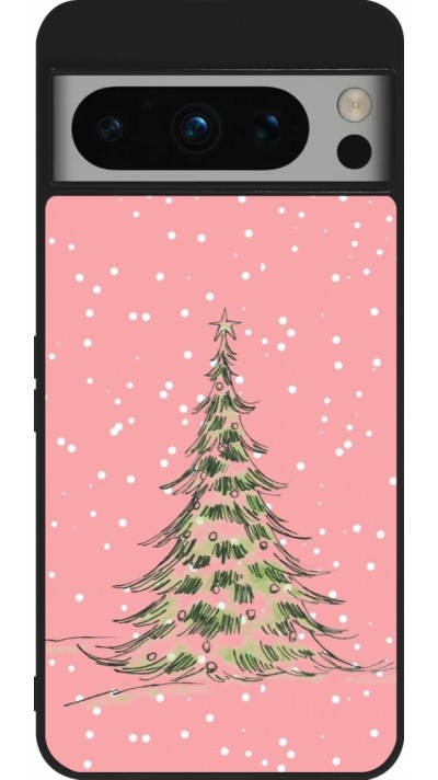 Coque Google Pixel 8 Pro - Silicone rigide noir Christmas 25 Pink Tree