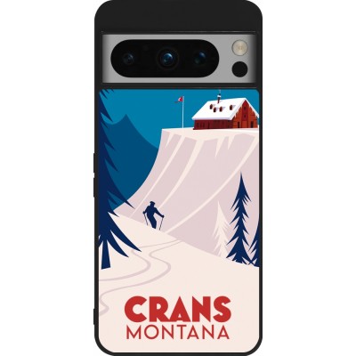 Google Pixel 8 Pro Case Hülle - Silikon schwarz Crans-Montana Cabane