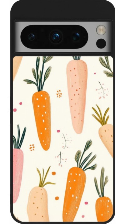 Google Pixel 8 Pro Case Hülle - Silikon schwarz Easter 2026 Illustration carrots