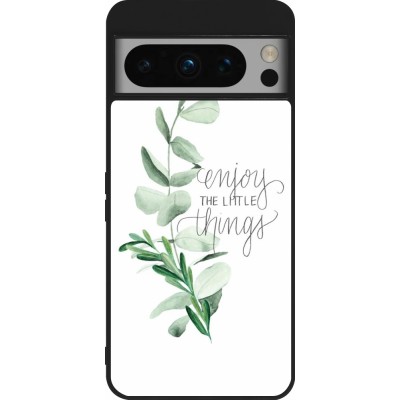 Google Pixel 8 Pro Case Hülle - Silikon schwarz Enjoy the little things