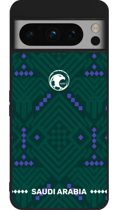 Google Pixel 8 Pro Case Hülle - Silikon schwarz Saudi Arabien 2026 personalisierbares Fussballtrikot