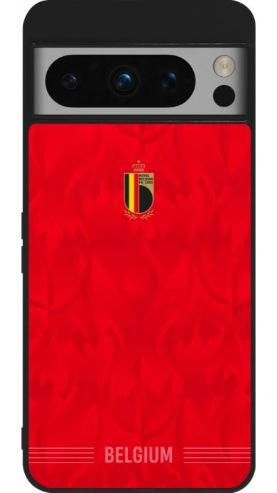 Coque Google Pixel 8 Pro - Silicone rigide noir Maillot de football Belgique 2026 personnalisable
