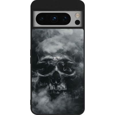 Google Pixel 8 Pro Case Hülle - Silikon schwarz Halloween 2024 smoky skull