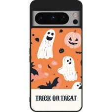 Google Pixel 8 Pro Case Hülle - Silikon schwarz Halloween 2025 Trick treat