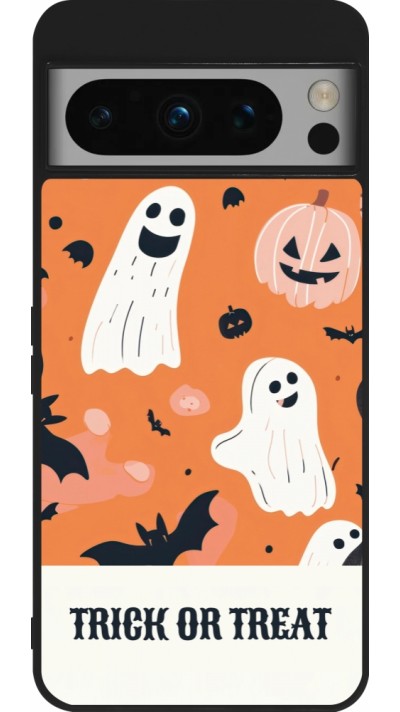 Google Pixel 8 Pro Case Hülle - Silikon schwarz Halloween 2025 Trick treat