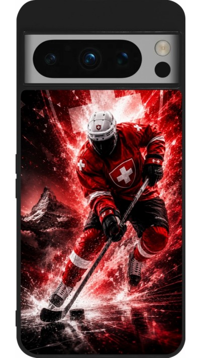 Google Pixel 8 Pro Case Hülle - Silikon schwarz Hockey World Championship Player