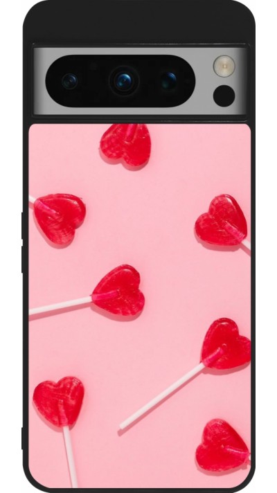 Google Pixel 8 Pro Case Hülle - Silikon schwarz Saint Valentines Day 26 Lollipop