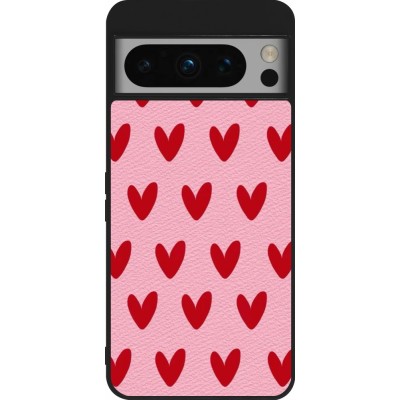 Google Pixel 8 Pro Case Hülle - Silikon schwarz Saint Valentines Day 26 Pattern heart
