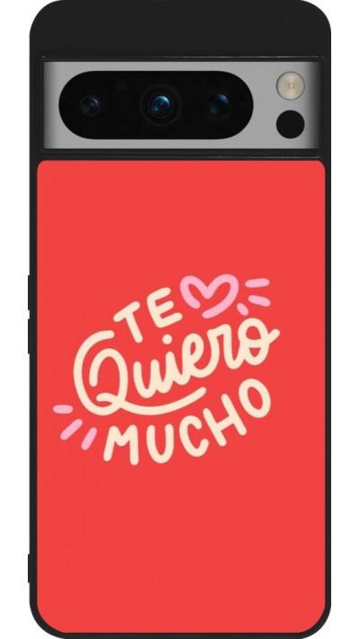 Google Pixel 8 Pro Case Hülle - Silikon schwarz Saint Valentines Day 26 Te quiero mucho
