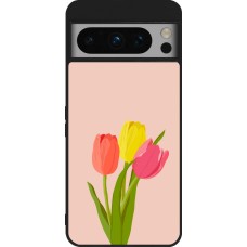 Google Pixel 8 Pro Case Hülle - Silikon schwarz Spring 23 tulip trio
