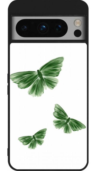 Coque Google Pixel 8 Pro - Silicone rigide noir Butterflies Spring 2026