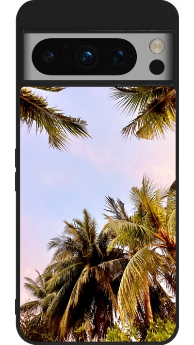 Google Pixel 8 Pro Case Hülle - Silikon schwarz Summer 2023 palm tree vibe