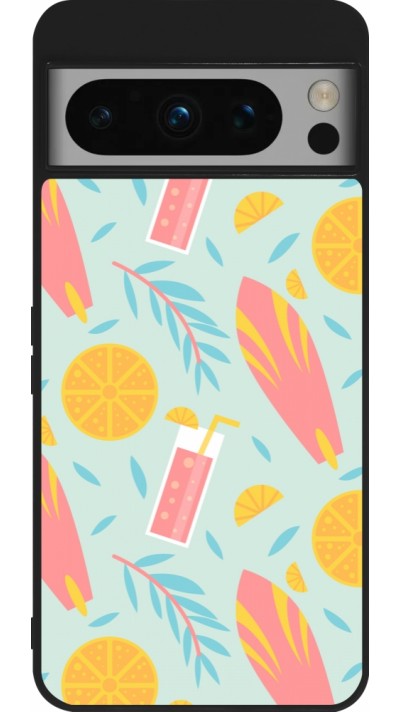 Google Pixel 8 Pro Case Hülle - Silikon schwarz Summer 2025 Pattern citron