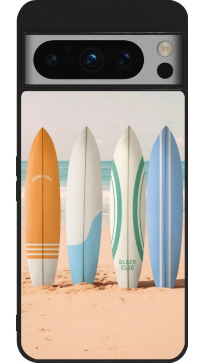 Coque Google Pixel 8 Pro - Silicone rigide noir Summer surfboard 2025
