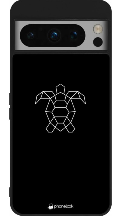 Google Pixel 8 Pro Case Hülle - Silikon schwarz Turtles lines on black
