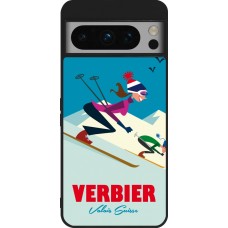 Coque Google Pixel 8 Pro - Silicone rigide noir Verbier Ski Downhill