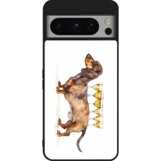 Google Pixel 8 Pro Case Hülle - Silikon schwarz Wine Teckel