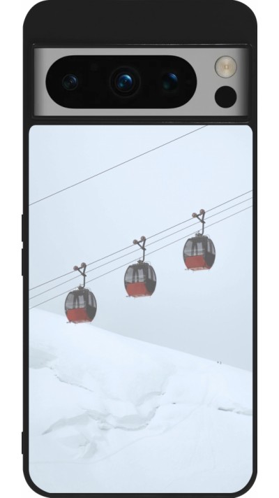 Google Pixel 8 Pro Case Hülle - Silikon schwarz Winter 22 ski lift