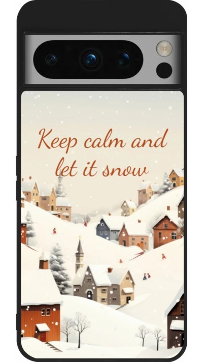 Google Pixel 8 Pro Case Hülle - Silikon schwarz Winter 25 Winter Keep calm and let it snow