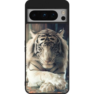 Google Pixel 8 Pro Case Hülle - Silikon schwarz Zen Tiger