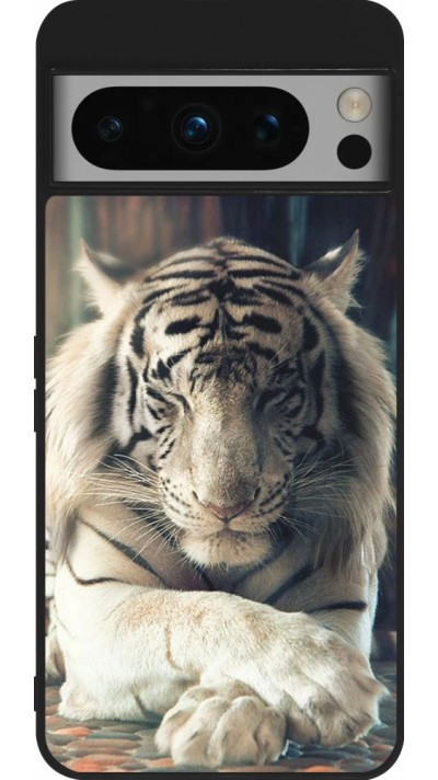 Google Pixel 8 Pro Case Hülle - Silikon schwarz Zen Tiger