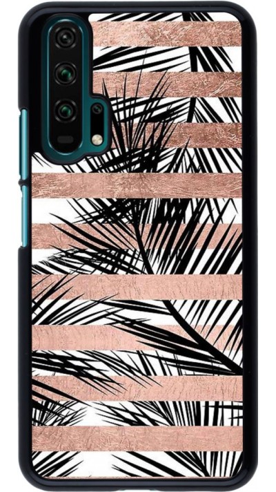 Hülle Honor 20 Pro - Palm trees gold stripes