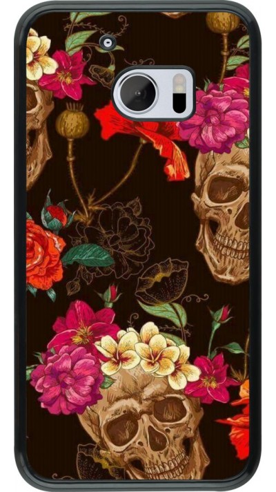 Hülle HTC 10 - Skulls and flowers