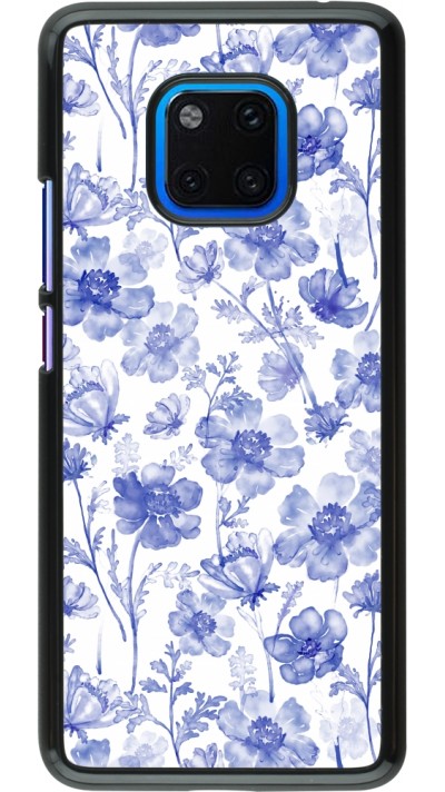 Huawei Mate 20 Pro Case Hülle - Spring 23 watercolor blue flowers