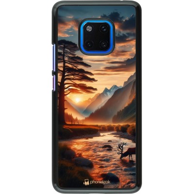 Huawei Mate 20 Pro Case Hülle - Tal Sonnenuntergang Hirsch Baum