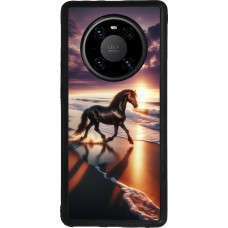 Huawei Mate 40 Pro Case Hülle - Silikon schwarz Pferd majestätisch Strand