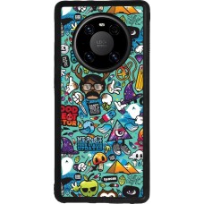 Huawei Mate 40 Pro Case Hülle - Silikon schwarz Mixed Cartoons Turquoise