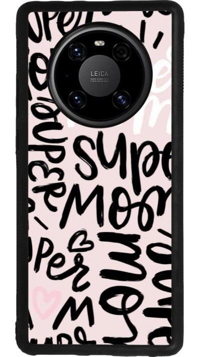 Huawei Mate 40 Pro Case Hülle - Silikon schwarz Mom 2024 Super mom