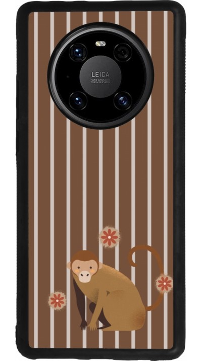 Huawei Mate 40 Pro Case Hülle - Silikon schwarz Monkey with stripes