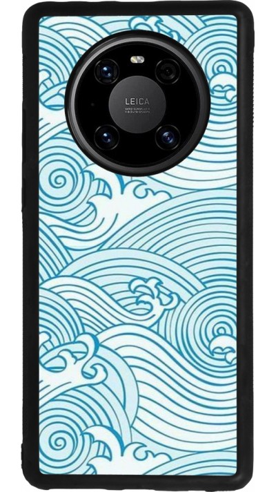 Huawei Mate 40 Pro Case Hülle - Silikon schwarz Ocean Waves